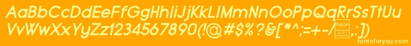 TypoGroteskBoldItalicDemo Font – Yellow Fonts on Orange Background