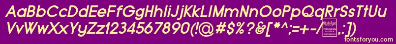 TypoGroteskBoldItalicDemo Font – Yellow Fonts on Purple Background