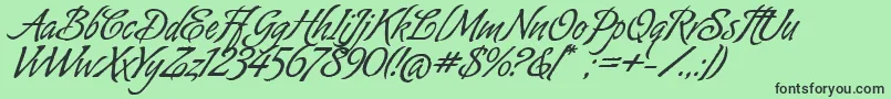 AlmondScriptAlt Font – Black Fonts on Green Background