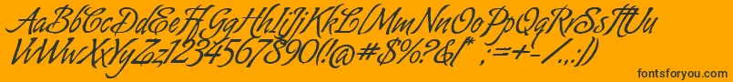 AlmondScriptAlt Font – Black Fonts on Orange Background