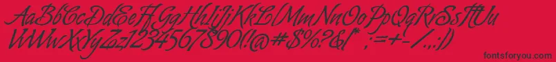 AlmondScriptAlt Font – Black Fonts on Red Background
