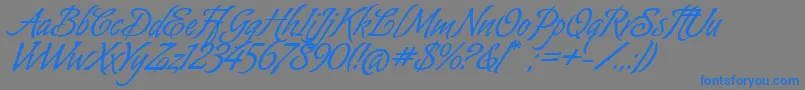 Шрифт AlmondScriptAlt – синие шрифты на сером фоне