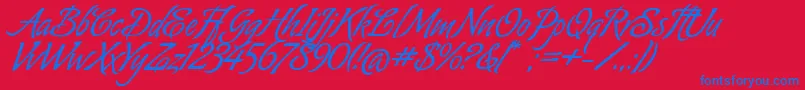 Шрифт AlmondScriptAlt – синие шрифты на красном фоне