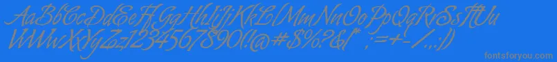 AlmondScriptAlt Font – Gray Fonts on Blue Background
