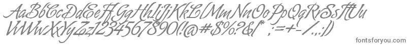 AlmondScriptAlt-fontti – harmaat kirjasimet valkoisella taustalla