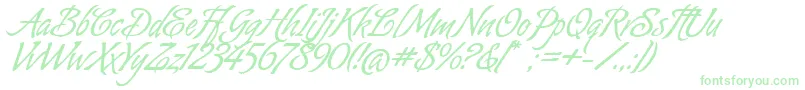 フォントAlmondScriptAlt – 白い背景に緑のフォント