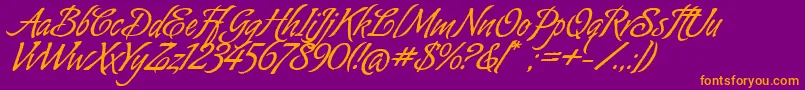 fuente AlmondScriptAlt – Fuentes Naranjas Sobre Fondo Morado