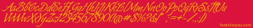 AlmondScriptAlt Font – Orange Fonts on Red Background