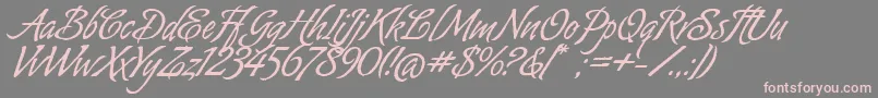 フォントAlmondScriptAlt – 灰色の背景にピンクのフォント
