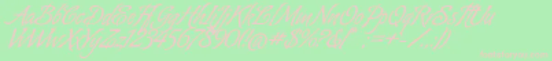 AlmondScriptAlt Font – Pink Fonts on Green Background