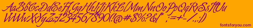 AlmondScriptAlt Font – Purple Fonts on Orange Background