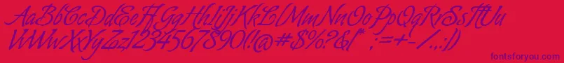 AlmondScriptAlt Font – Purple Fonts on Red Background