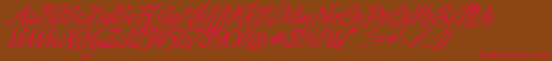 AlmondScriptAlt Font – Red Fonts on Brown Background