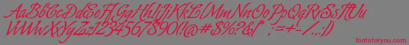 AlmondScriptAlt Font – Red Fonts on Gray Background