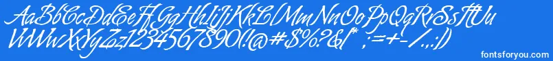 AlmondScriptAlt Font – White Fonts on Blue Background