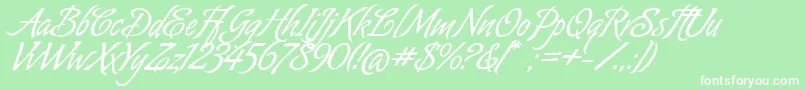 AlmondScriptAlt Font – White Fonts on Green Background