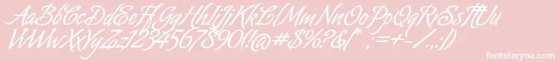 AlmondScriptAlt Font – White Fonts on Pink Background