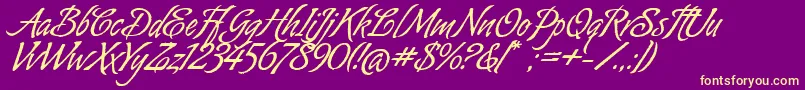 fuente AlmondScriptAlt – Fuentes Amarillas Sobre Fondo Morado