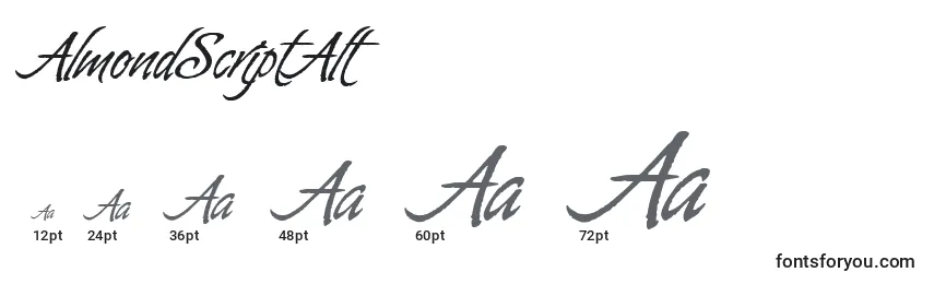 AlmondScriptAlt Font Sizes