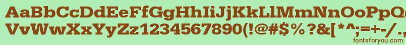 UrwegyptiennetextwidBold Font – Brown Fonts on Green Background