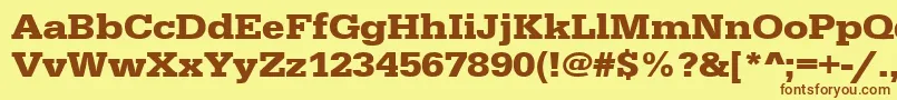 UrwegyptiennetextwidBold Font – Brown Fonts on Yellow Background