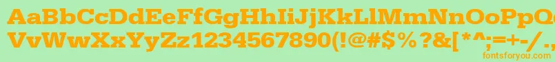 UrwegyptiennetextwidBold-Schriftart – Orangefarbene Schriften auf grünem Hintergrund