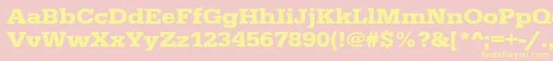 UrwegyptiennetextwidBold Font – Yellow Fonts on Pink Background