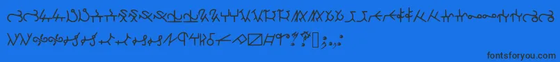 フォントHighschoolRunes – 黒い文字の青い背景