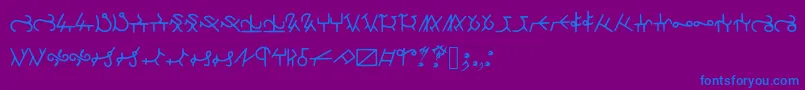HighschoolRunes-fontti – siniset fontit violetilla taustalla