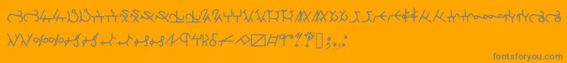 HighschoolRunes-Schriftart – Graue Schriften auf orangefarbenem Hintergrund