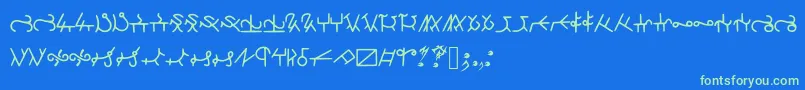 HighschoolRunes Font – Green Fonts on Blue Background