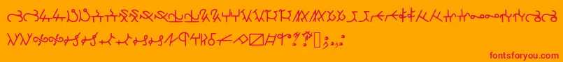 フォントHighschoolRunes – オレンジの背景に赤い文字