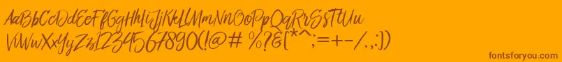 Bringshoot-Schriftart – Braune Schriften auf orangefarbenem Hintergrund