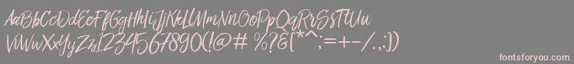 Bringshoot-Schriftart – Rosa Schriften auf grauem Hintergrund