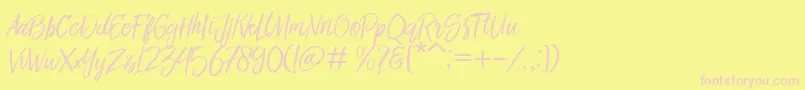 Fonte Bringshoot – fontes rosa em um fundo amarelo