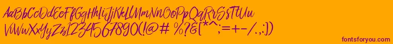 Bringshoot Font – Purple Fonts on Orange Background