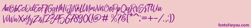 Bringshoot-Schriftart – Violette Schriften auf rosa Hintergrund