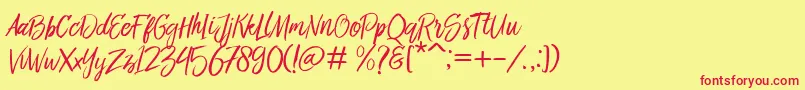 Bringshoot Font – Red Fonts on Yellow Background