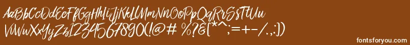 フォントBringshoot – 茶色の背景に白い文字