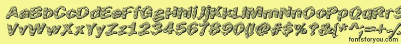 EarlyTickertape Font – Black Fonts on Yellow Background