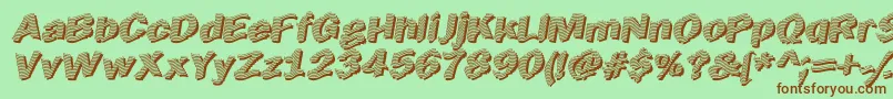 EarlyTickertape Font – Brown Fonts on Green Background