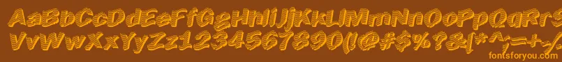 EarlyTickertape Font – Orange Fonts on Brown Background