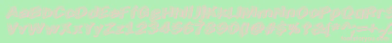 EarlyTickertape Font – Pink Fonts on Green Background