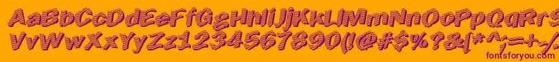 EarlyTickertape Font – Purple Fonts on Orange Background