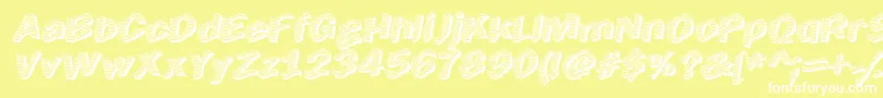 フォントEarlyTickertape – 黄色い背景に白い文字