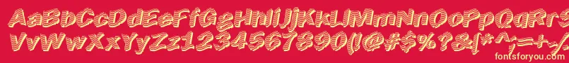 EarlyTickertape Font – Yellow Fonts on Red Background