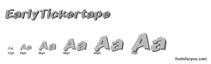 EarlyTickertape Font Sizes
