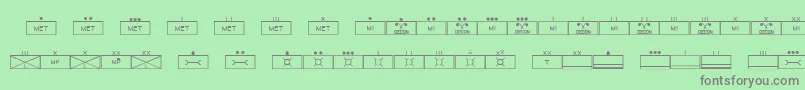 Шрифт EsriMilsym03 – серые шрифты на зелёном фоне