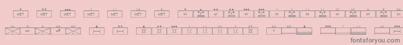 Шрифт EsriMilsym03 – серые шрифты на розовом фоне