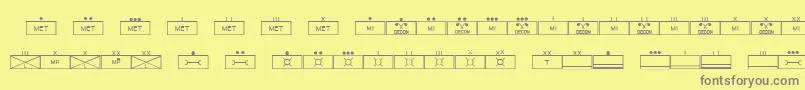 Czcionka EsriMilsym03 – szare czcionki na żółtym tle